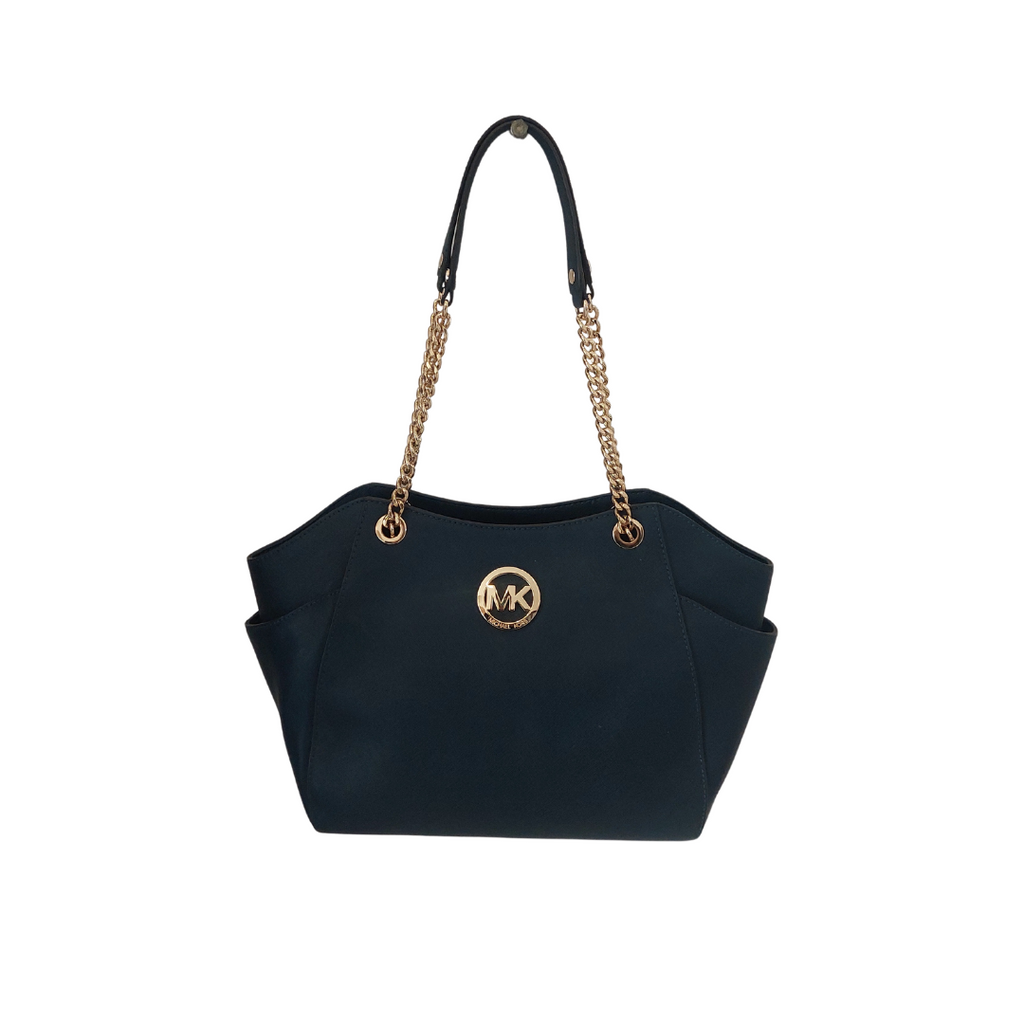 Michael Kors Navy Leather Chain Shoulder Bag | Pre Loved |