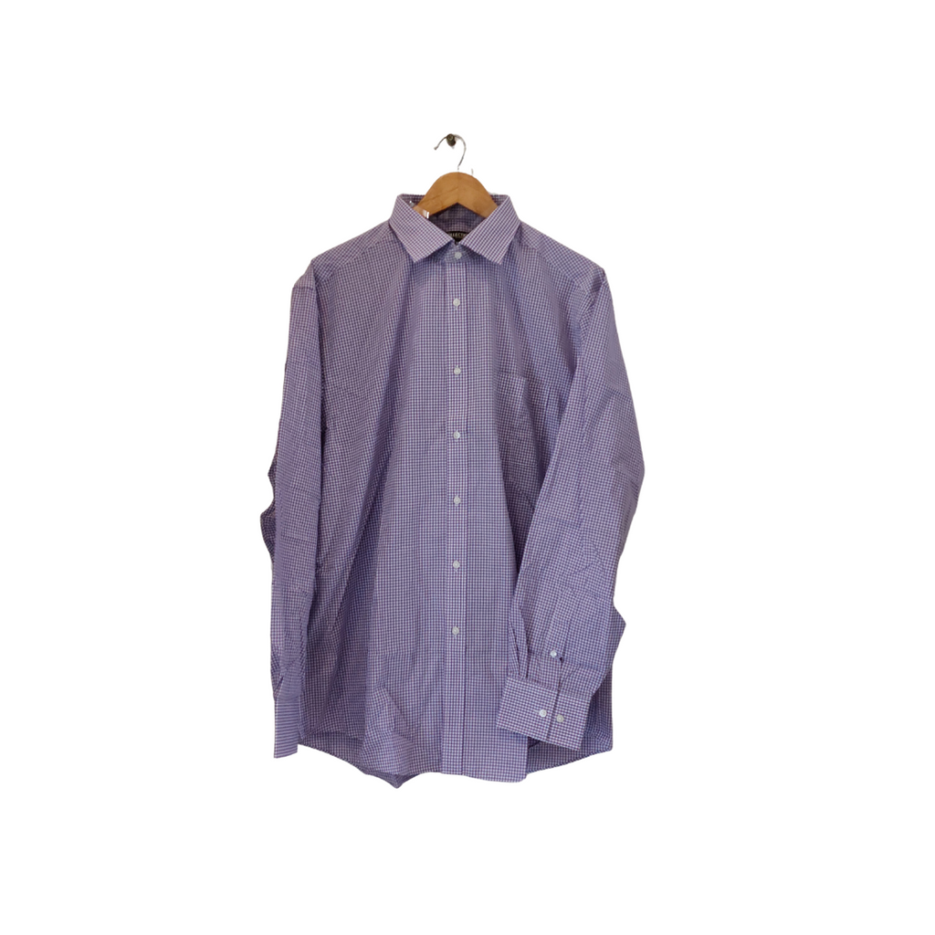 The Collection By Debenhams Purple Check Men's Collared Formal Shirt | Brand New |