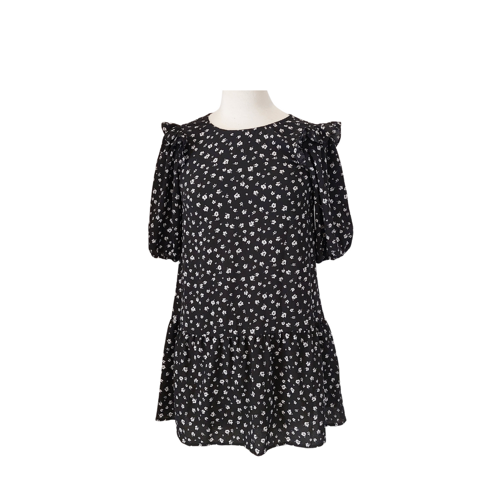 Divided By H&M Black Floral Printed Short Dress | Brand New |