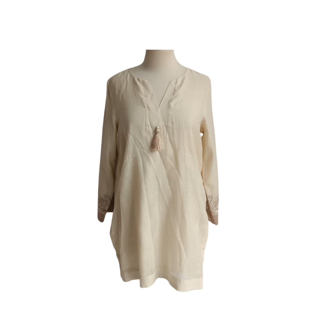 Uzma Sattar Beige Embroidered 2 Piece Outfit | Brand New |