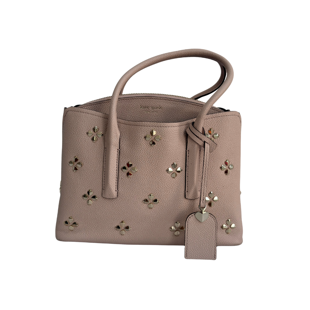 Kate Spade Pale Vellum Margaux Spade Stud Medium Satchel Bag | Pre Loved |