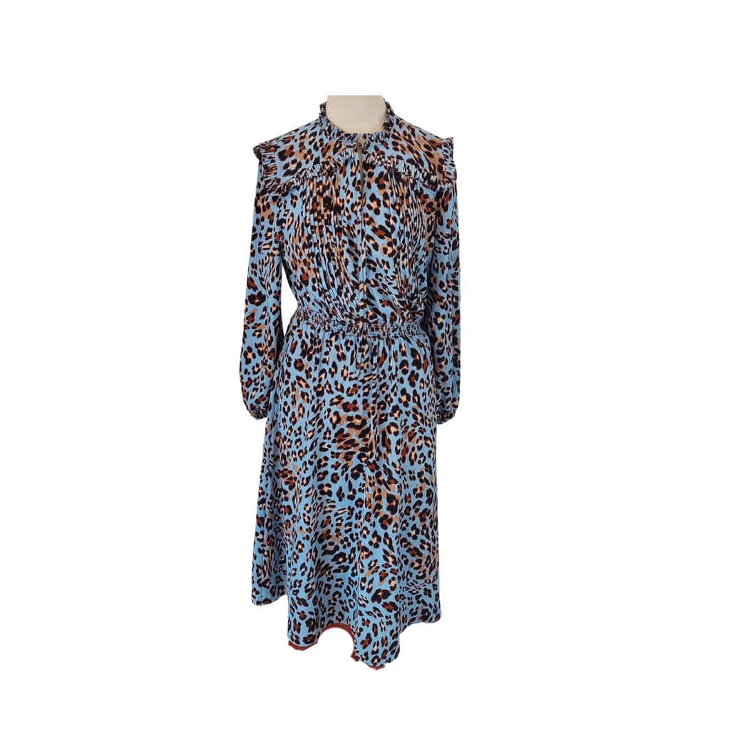 M&S Light Blue Cheetah Print Maxi Dress | Gently Used |