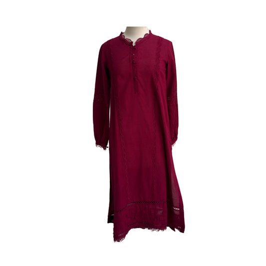 Suffuse Raspberry Pink Lace Detail Outfit (3 Pieces) | Gently Used |