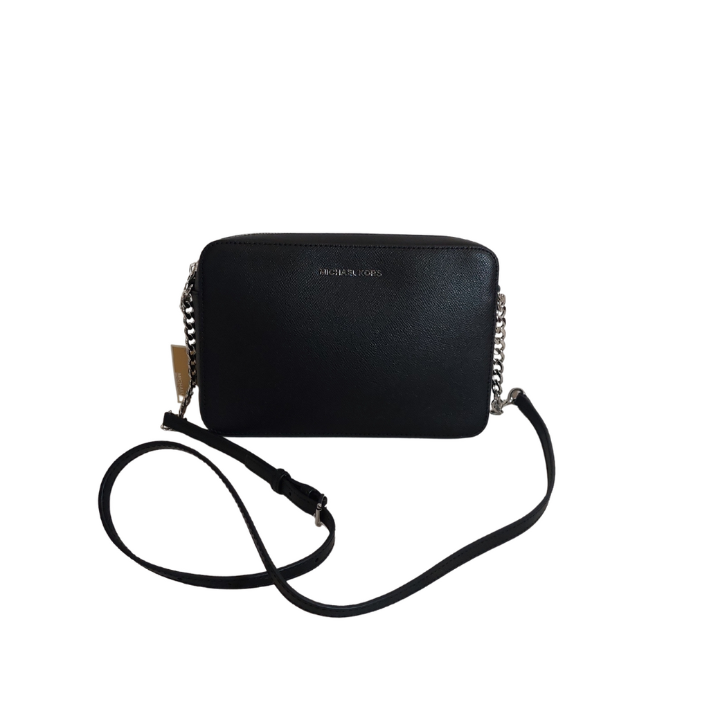Michael Kors Black Leather Large EW Crossbody Bag | Brand New |