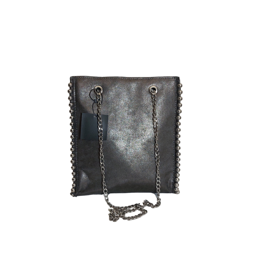 Zara Grey/Metallic Studded Shoulder Bag | Brand New |