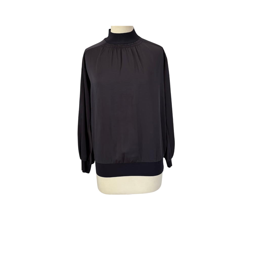 Reiss Black Long Sleeve Silk Top | Gently Used |