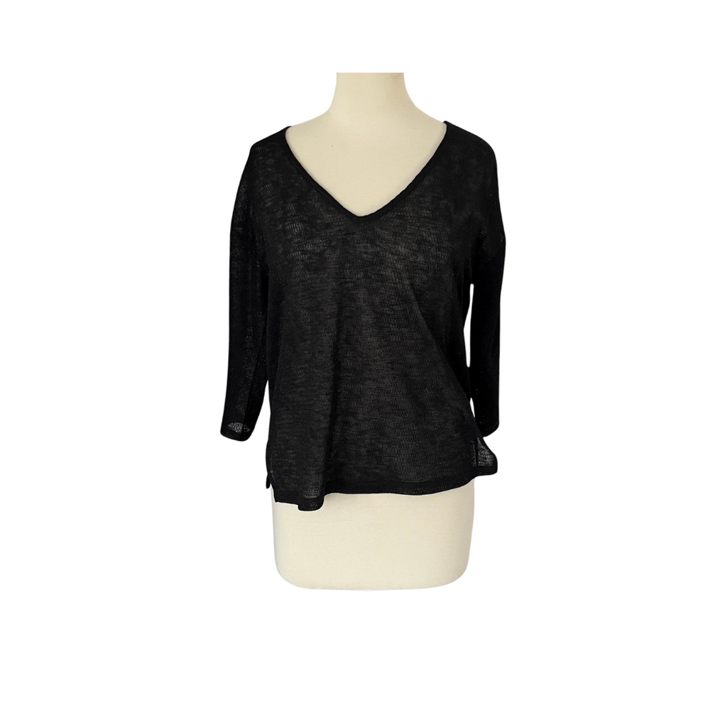 NEXT Semi-sheer Metallic V-neck Top | Gently Used |