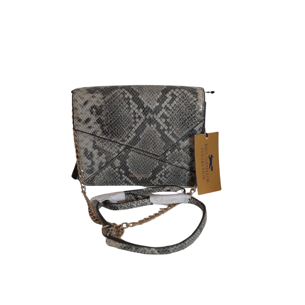 Paul Costelloe Leather Snakeskin Print Crossbody Bag | Brand New |