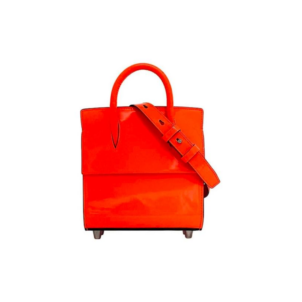 Christian Louboutin 'Paloma' Orange Patent Leather Mini Bag | Gently Used |