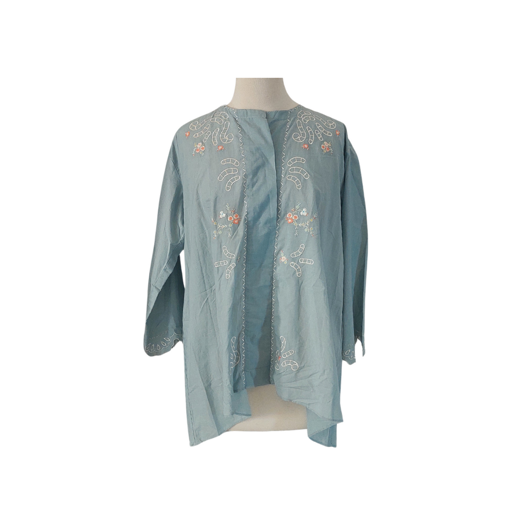 Misha Lakhani Light Blue Embroidered 'Alber' Top | Brand New |