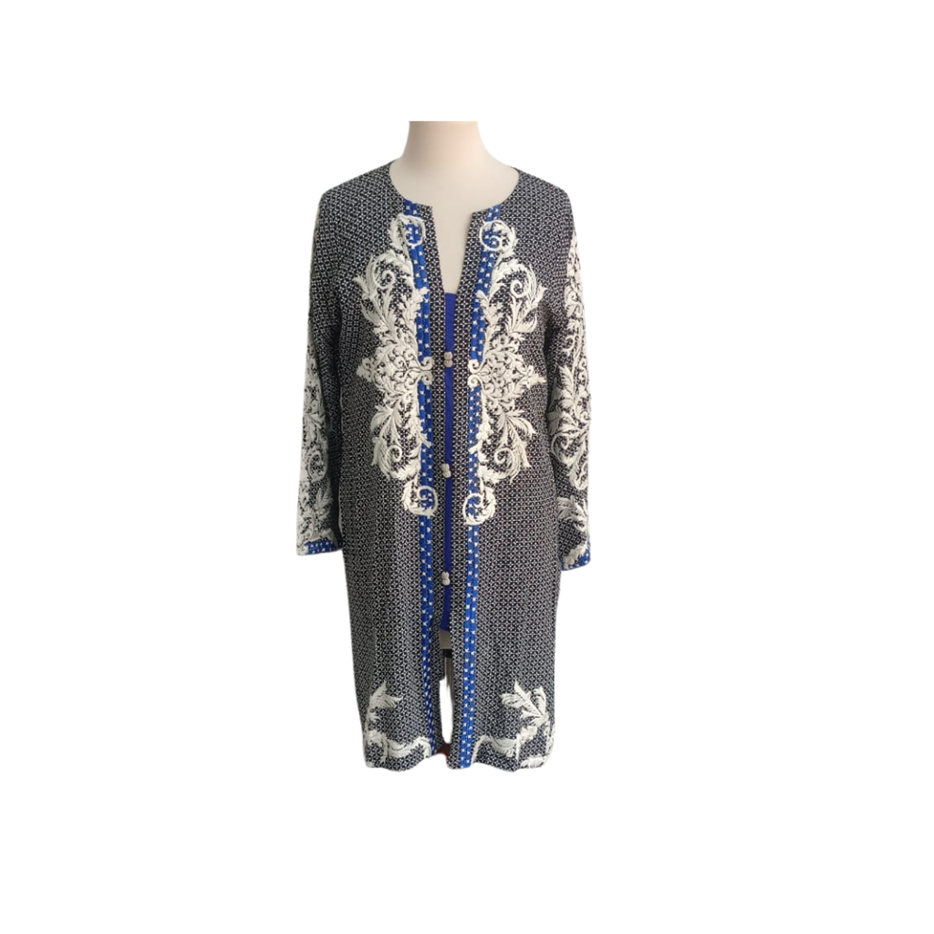 Ayesha F Hashwani Black Embroidered Tassel Detail Kurta | Gently Used |