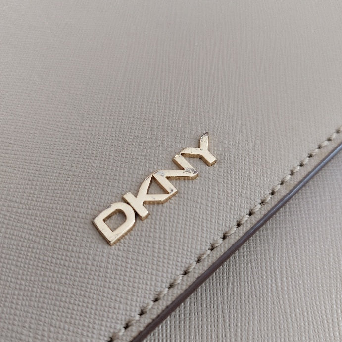 DKNY Grey Leather Top Handle Bag | Gently Used |