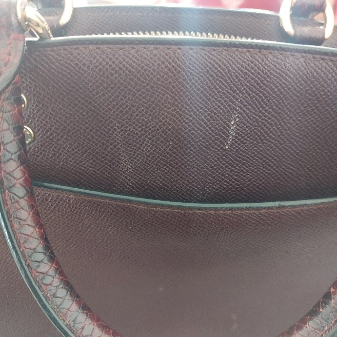 Coach Oxblood Leather Crossgrain Lillie Carryall Satchel | Pre Loved |