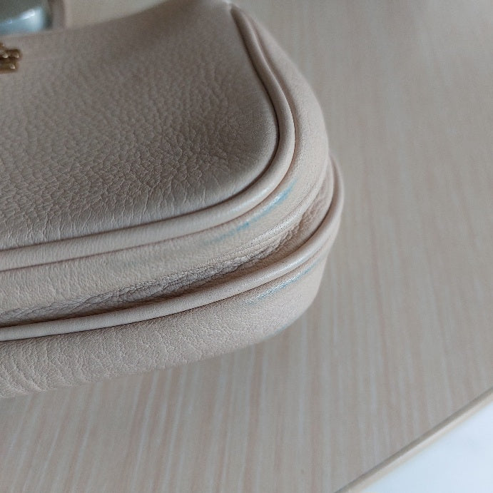 Tory Burch Nude Pink Pebbled Leather Mini Cross Body Bag | Pre Loved |