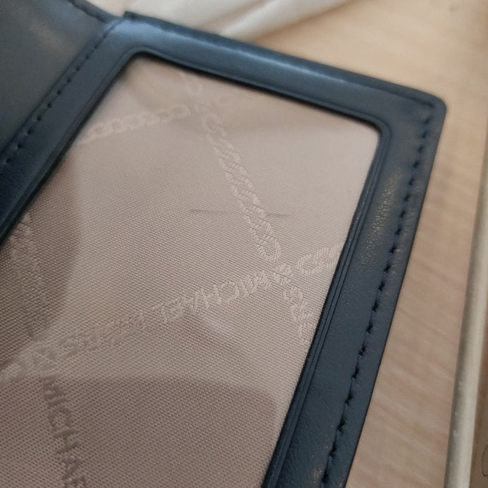 Michael Kors Navy Greenwich Tri-Fold Leather Wallet | Gently Used |