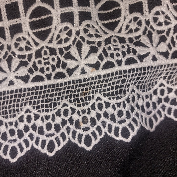 ZARA Black with White Lace Neckline Long Tunic | Pre Loved |