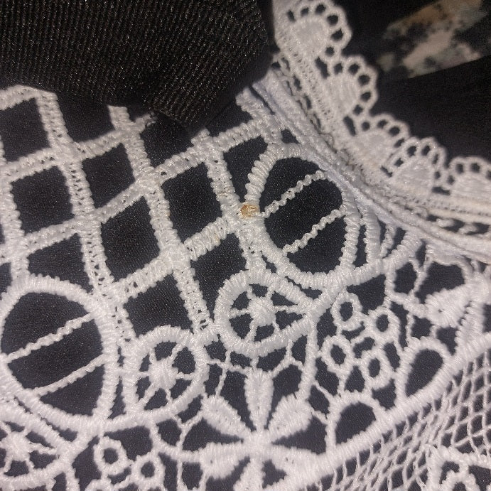 ZARA Black with White Lace Neckline Long Tunic | Pre Loved |