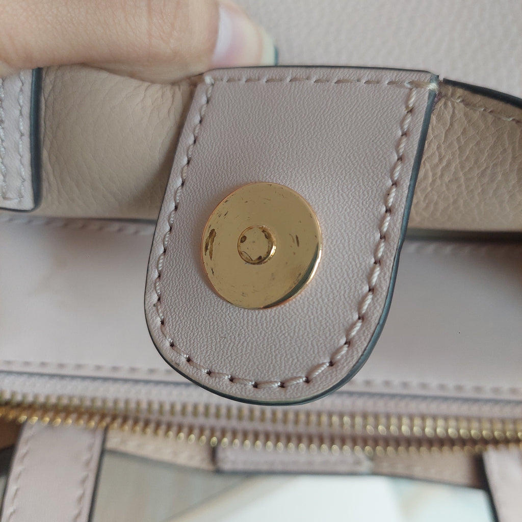 Michael Kors Light Pink Leather Emilia Satchel | Pre Loved |