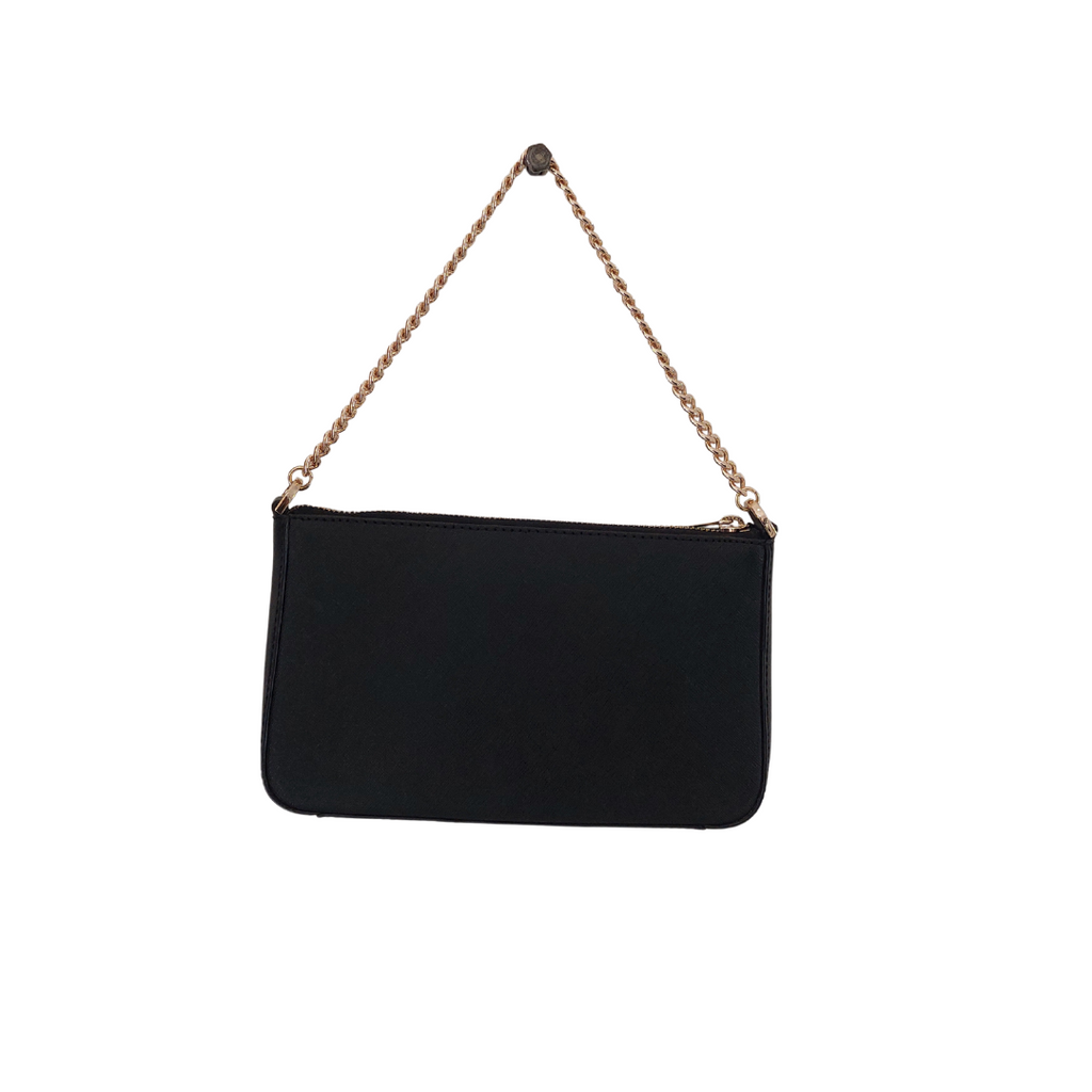 Michael Kors Black Gold Chain Leather Crossbody Bag | Gently Used |