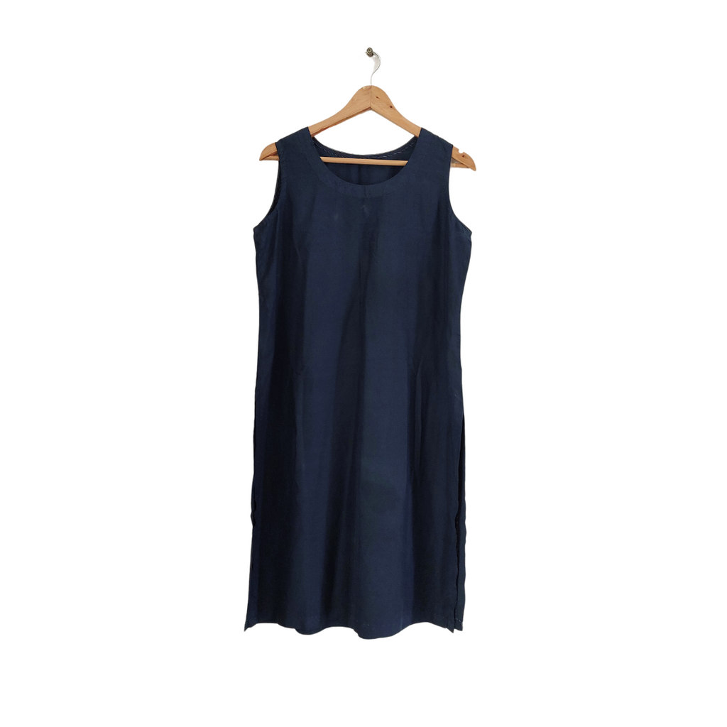 ZARA Navy Lace Waist-tie Knee-length Dress | Brand New |