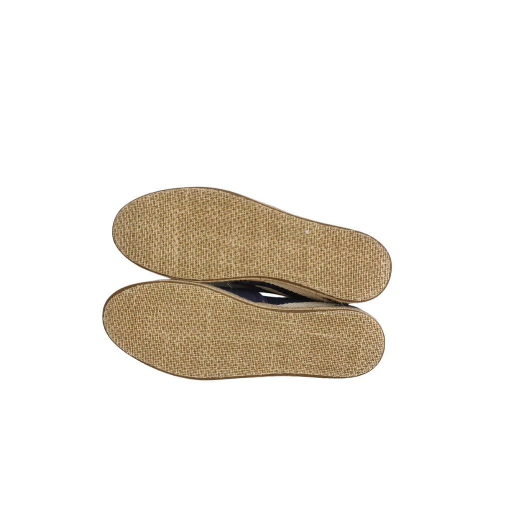 TOMS Navy White Striped Canvas Espadrille | Gently Used |