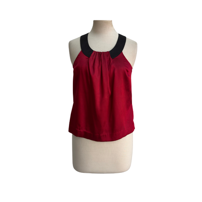 Guess Red & Black Satin Sleeveless Top | Pre Loved |