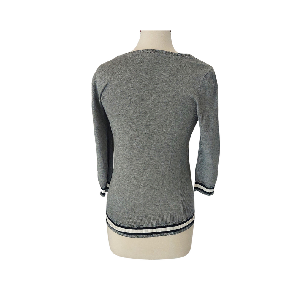 The Collection Grey Zip-detail Knit Top | Like New |