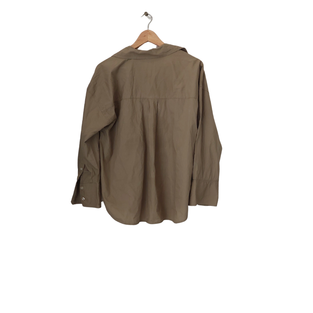 Zara Olive Green Button down Shirt | Gently Used |