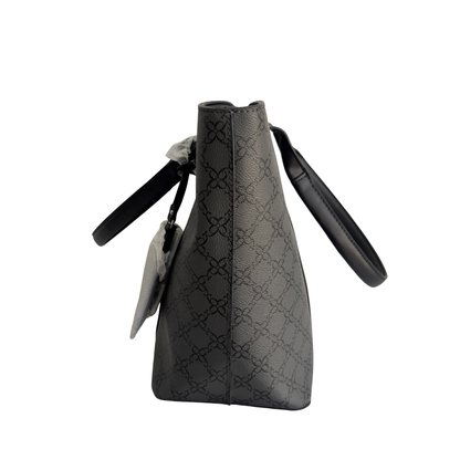 Nine West Grey And Black Lior Monogram Tote Bag | Gently Used |