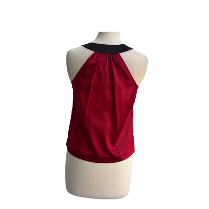 Guess Red & Black Satin Sleeveless Top | Pre Loved |
