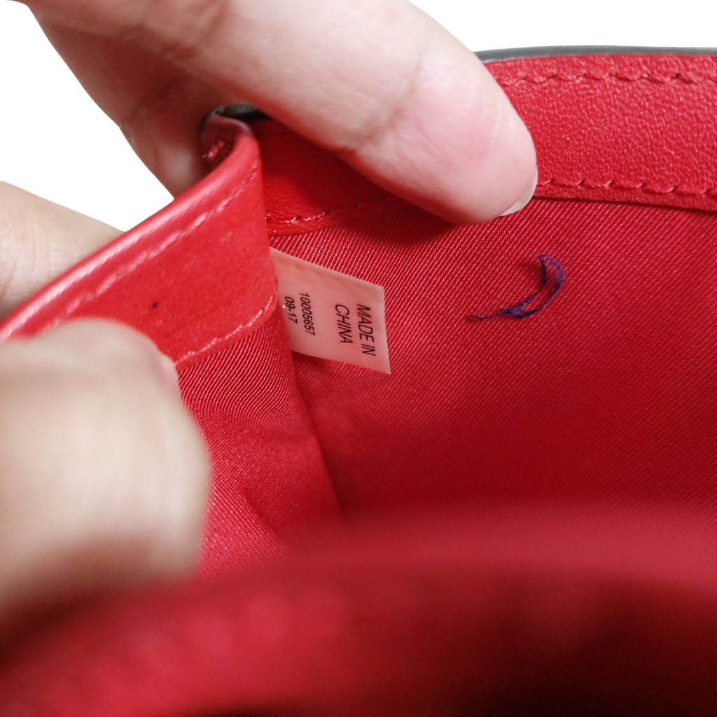 Tory Burch Red Leather 'Robinson' Mini Bifold Wallet | Pre Loved |