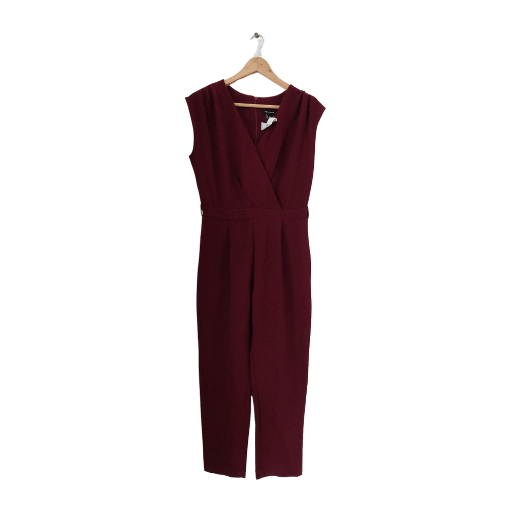 New Look Maroon Cap-sleeves Jumpsuit | Pre Loved |