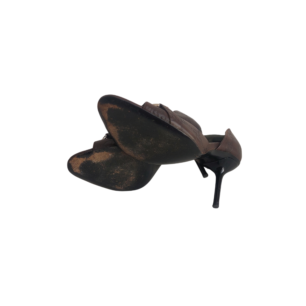 Gucci Brown Guccissima Leather Horsebit D'orsay Peep Toe Pumps | Pre Loved |