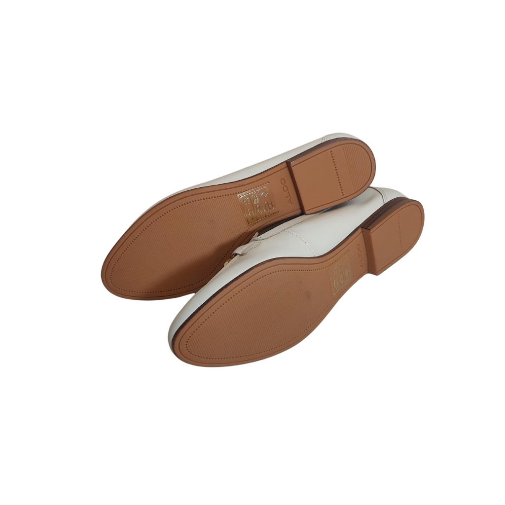 ALDO White Brown Chain Link Loafers | Brand New |