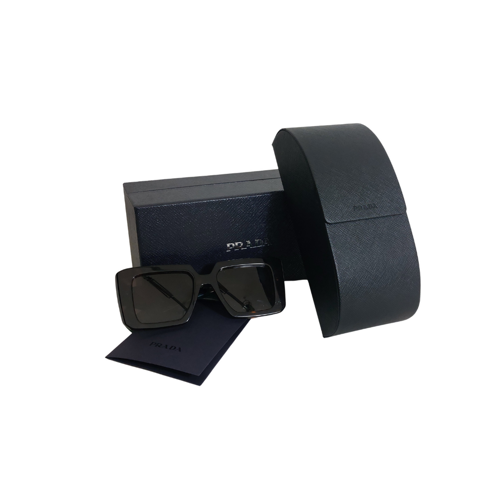 Prada Dark Brown Tortoise 2AU06B Rectangle Sunglasses | Pre Loved |