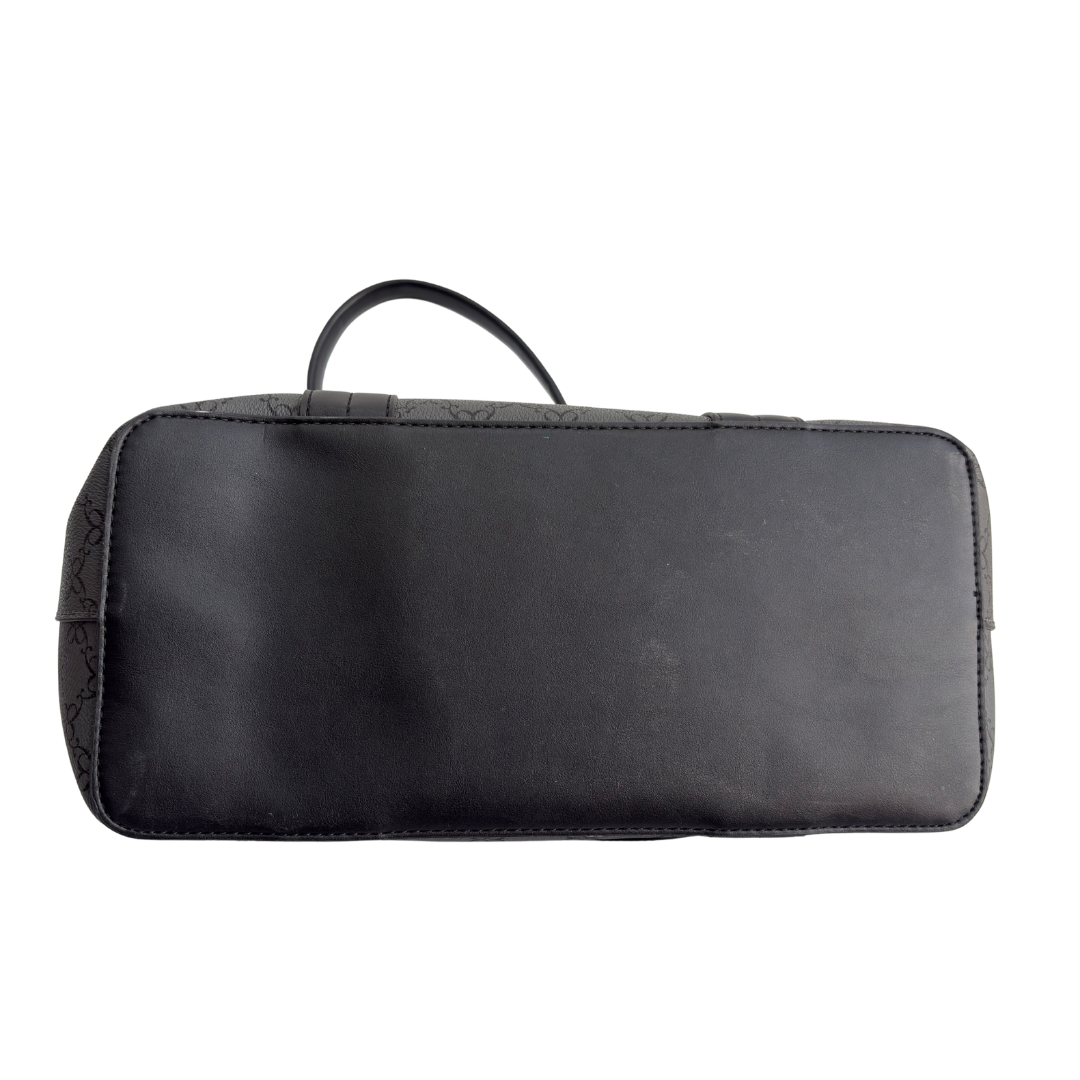 Nine West Grey And Black Lior Monogram Tote Bag | Gently Used |