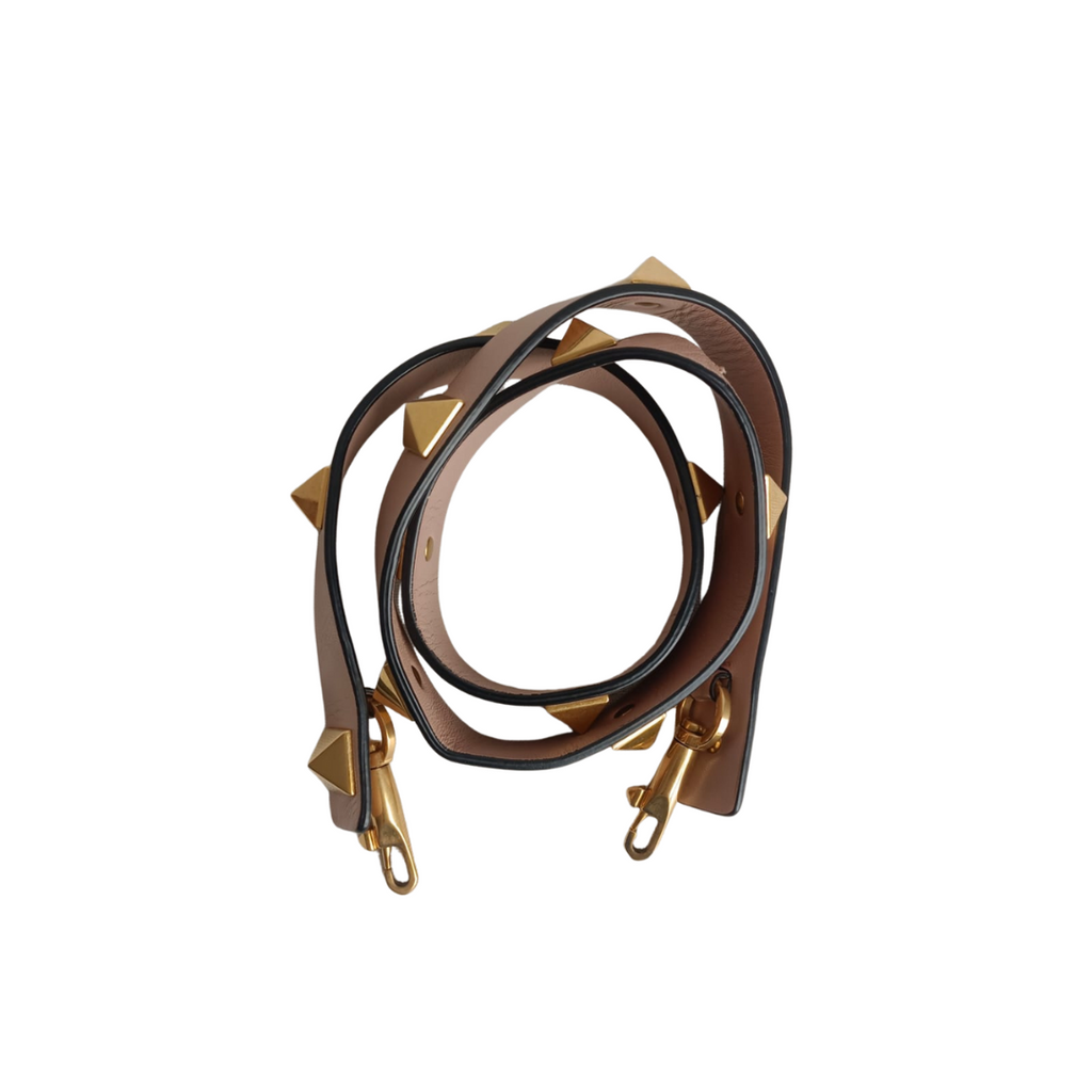 Valentino Rose Cannelle Leather Medium Roman Stud Top Handle Bag | Pre Loved |