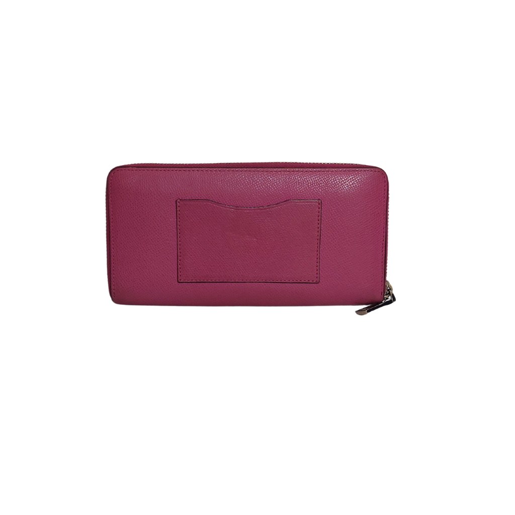 Coach Fuchsia Zip Around Leather Wallet | Pre Loved |