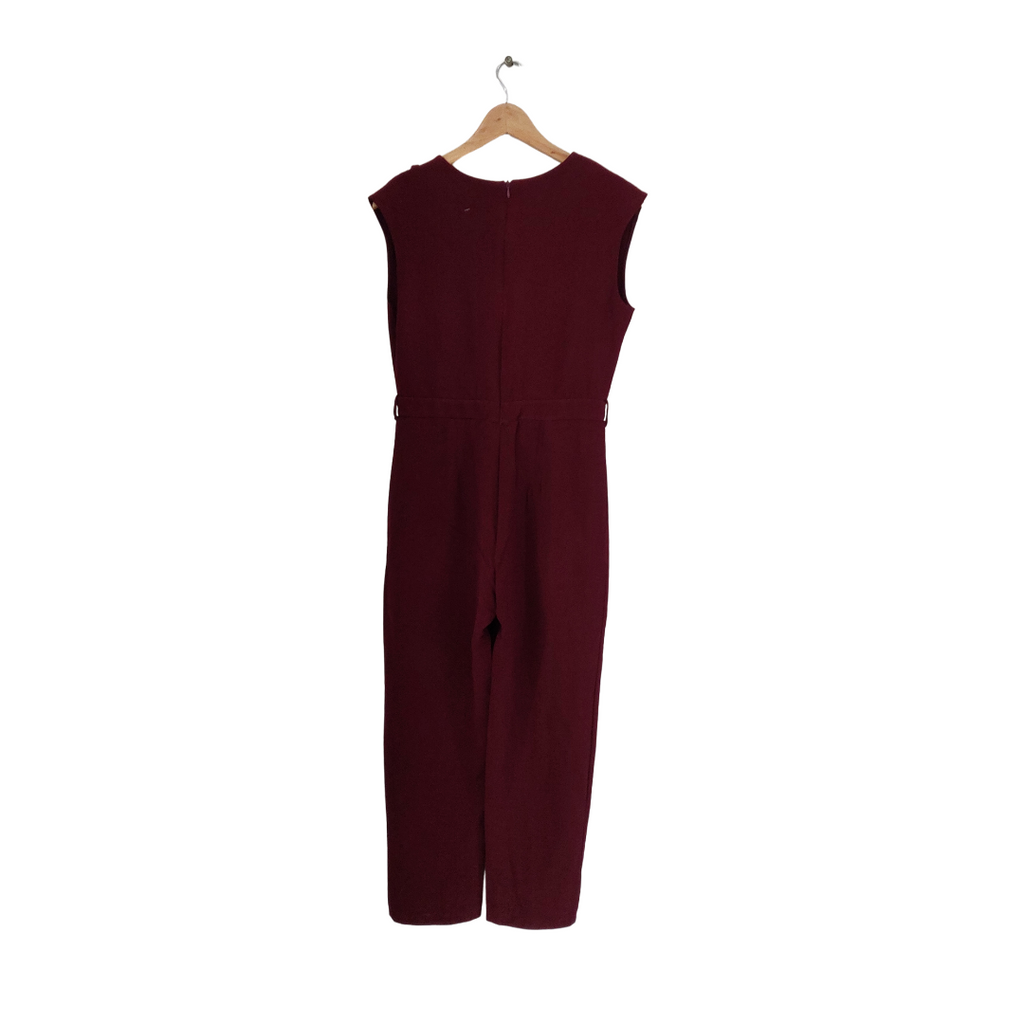 New Look Maroon Cap-sleeves Jumpsuit | Pre Loved |
