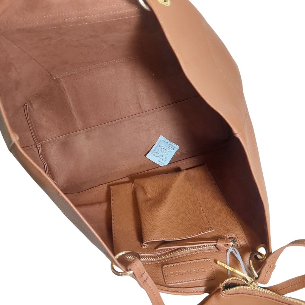 Steve Madden Tan Leatherette Large Tote | Brand New |