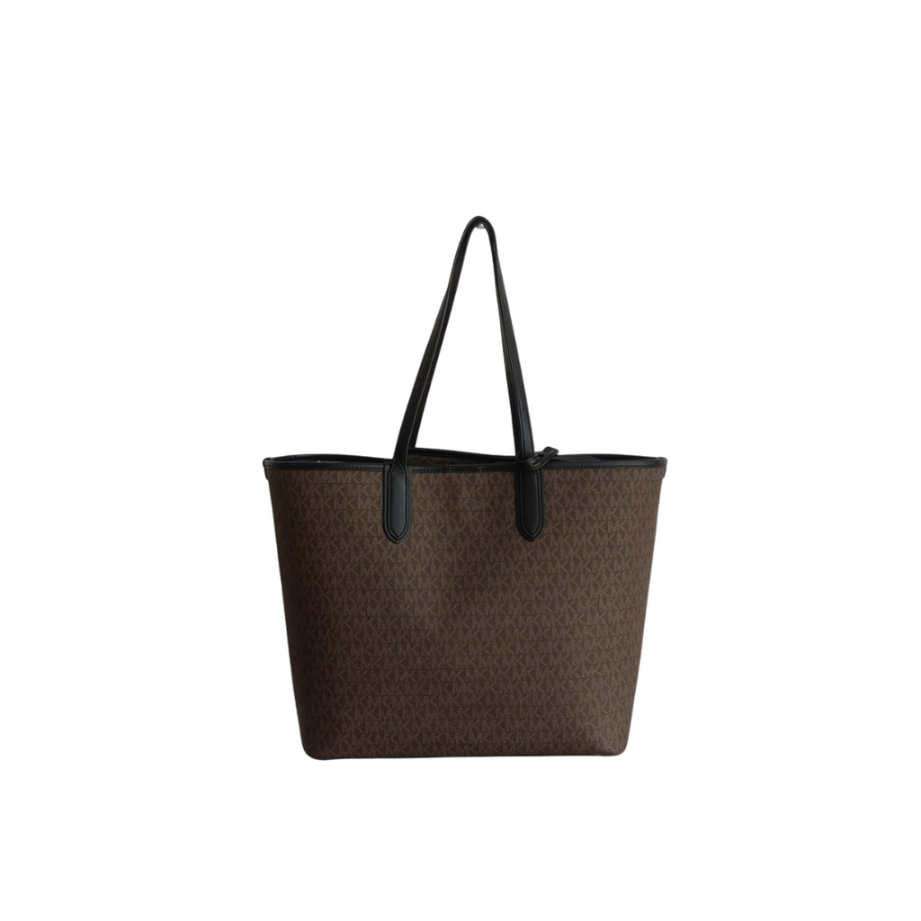 Michael Kors Brown Eliza Leather Large Studded Mixed-Media Tote Bag | Gently Used |