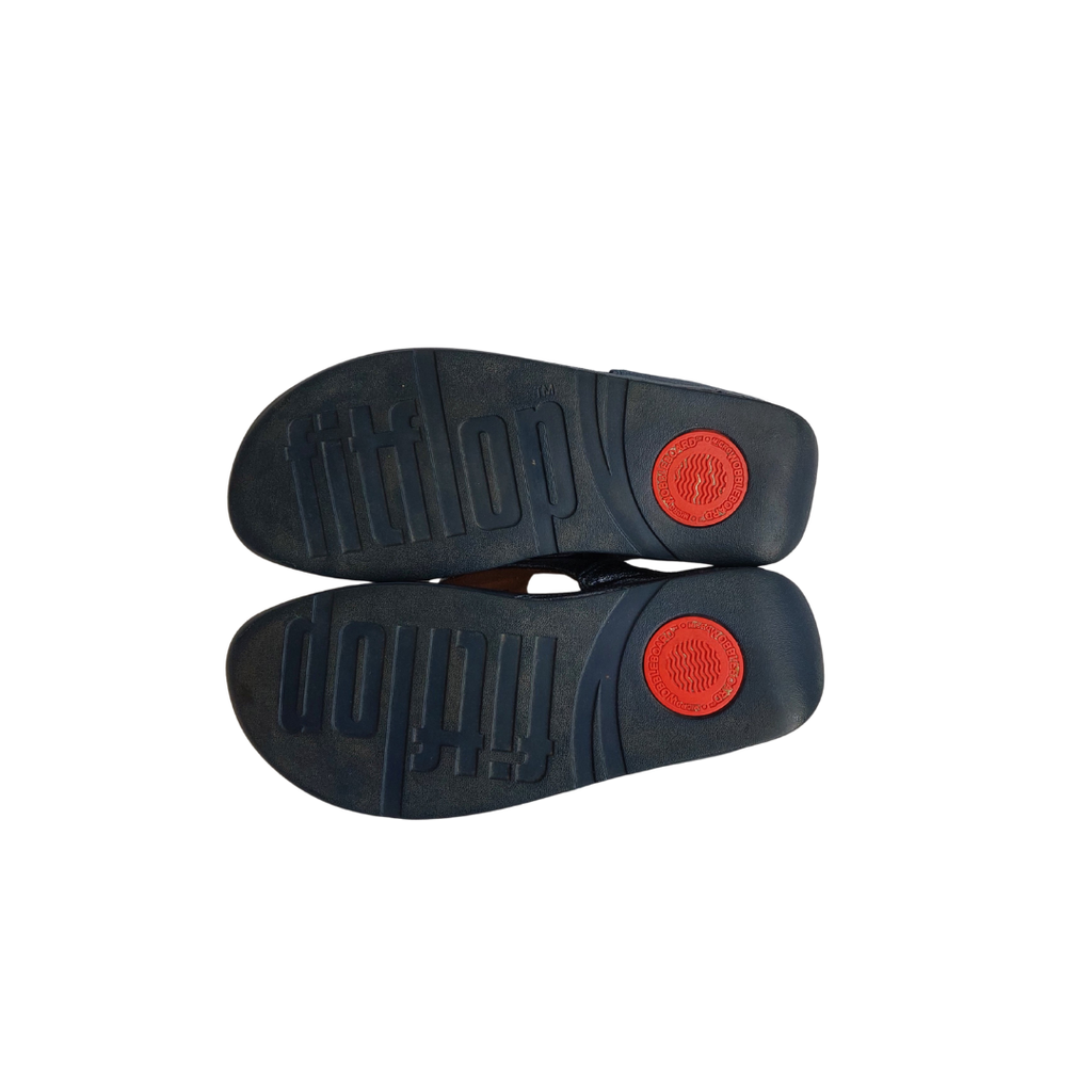 FitFlop Navy Shimmer Lulu Thong Sandals | Pre Loved |