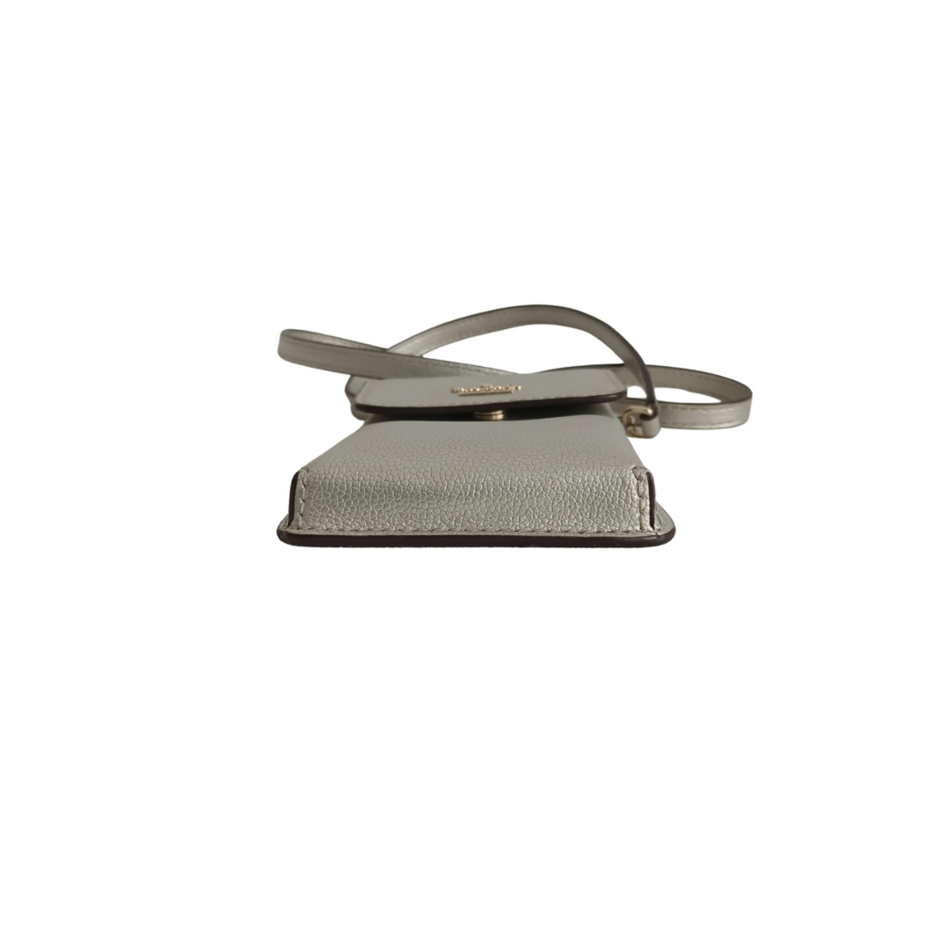 Kate Spade Silver Metallic North South Patterson Drive Phone Crossbody Bag | Pre Loved |