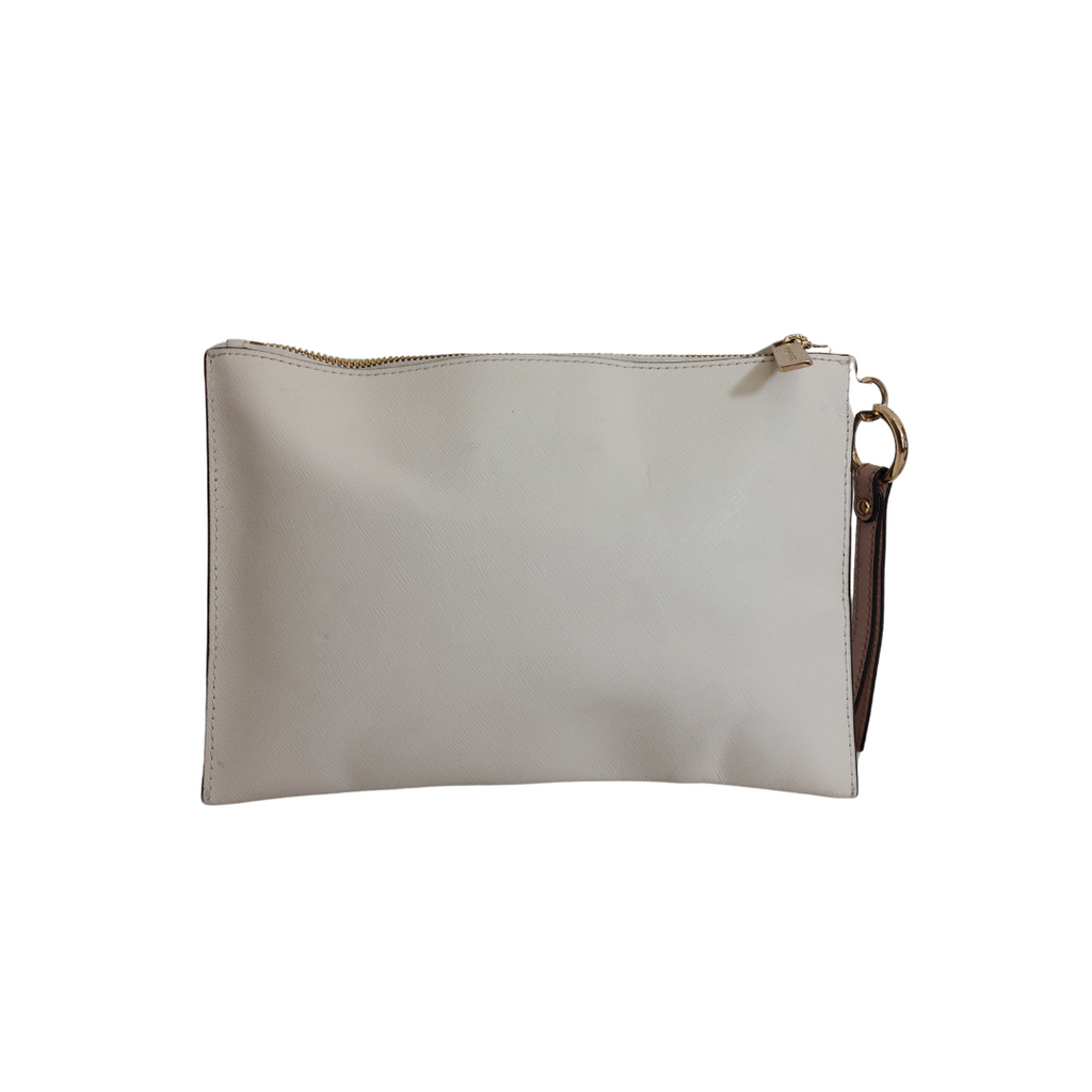 Michael Kors White Leather Large Wristlet | Pre Loved |