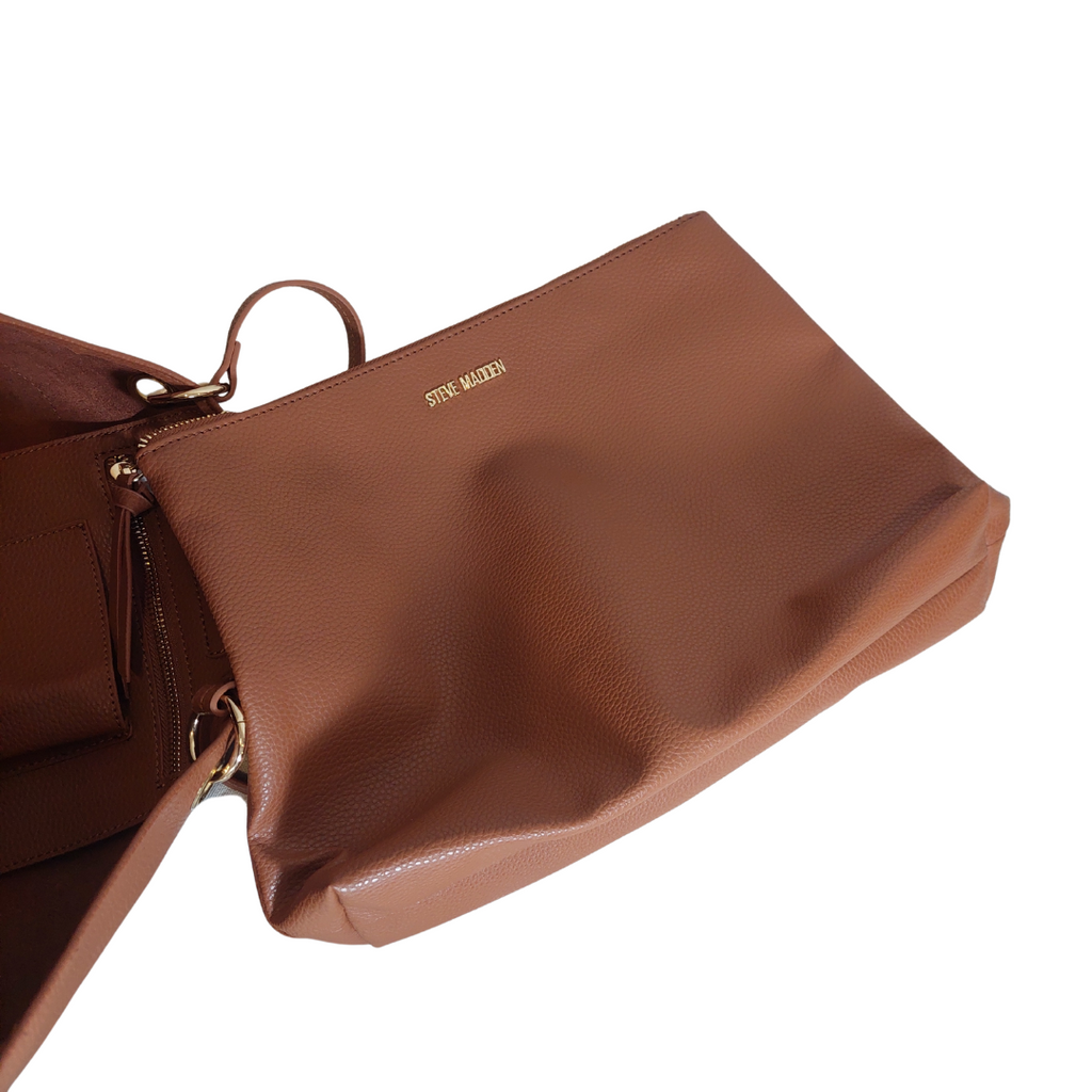 Steve Madden Tan Leatherette Large Tote | Brand New |