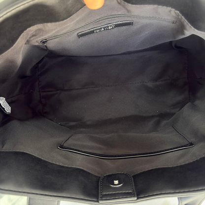Nine West Grey And Black Lior Monogram Tote Bag | Gently Used |