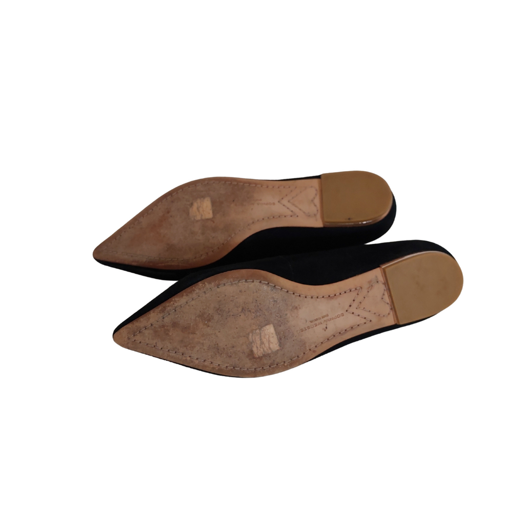 Sophia Webster Black Suede 'Bibi' Butterfly Ballerina Flats | Pre Loved |