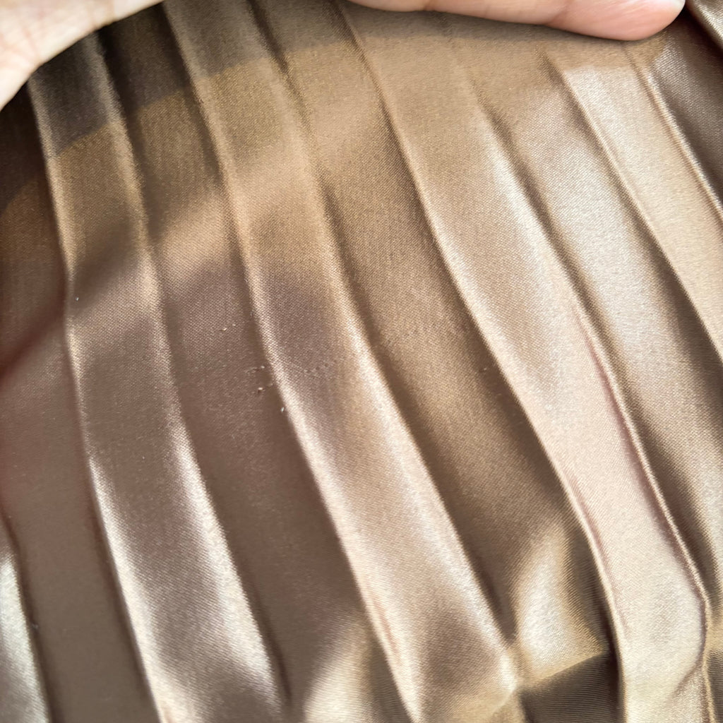 ZARA Dark Bronze Pleated Satin Skirt | Pre Loved |