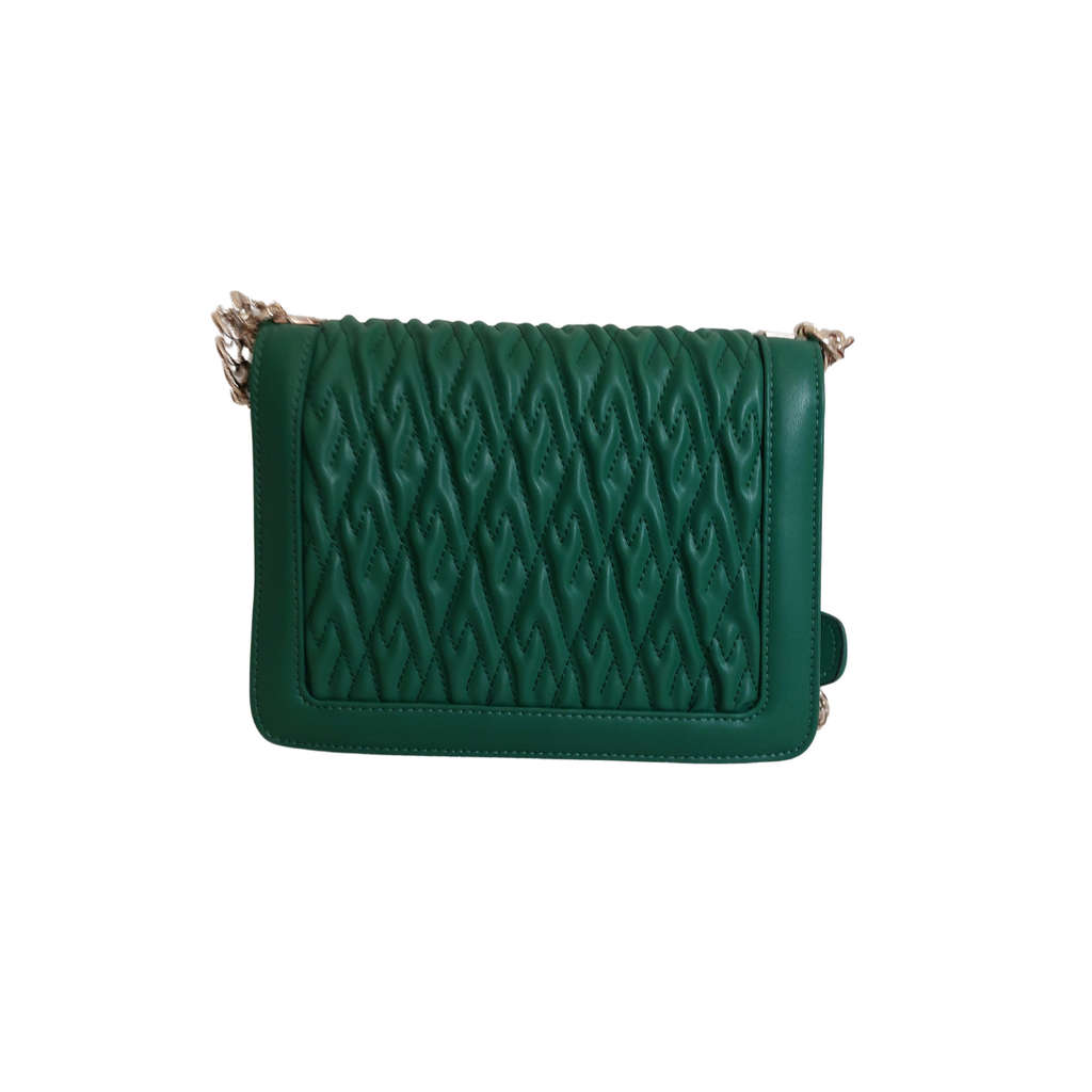 Louis Feraud Green Leather Quilted Crossbody Bag | Like New |