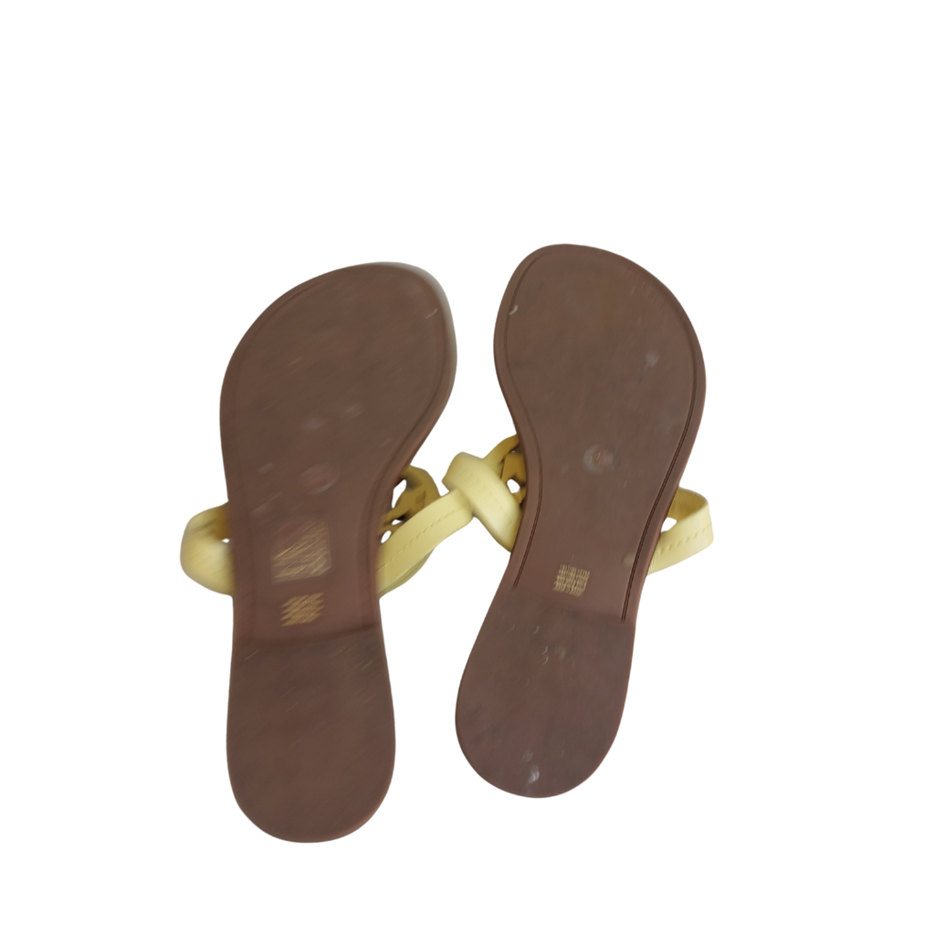 Tory Burch Banana Yellow Leather Miller Welt Sandals | Pre Loved |